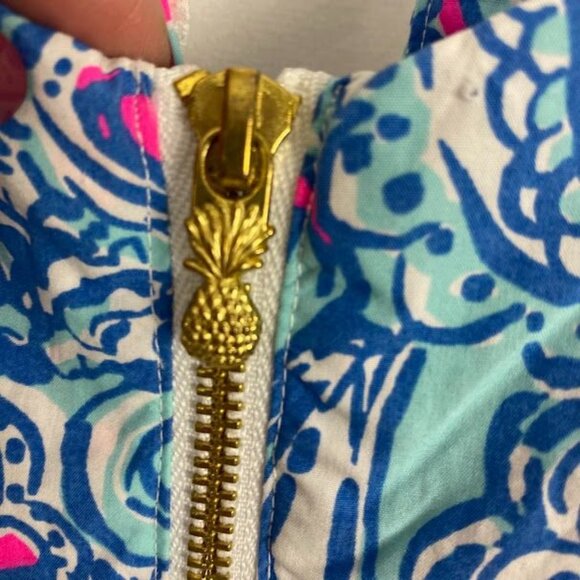 Lilly Pulitzer For Target NWT My Fans Sleeveless Split Neck Shift Mini Dress Wo - Picture 12 of 16